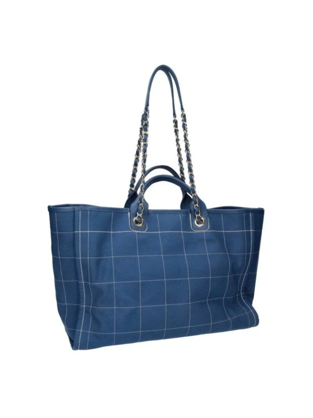 Chanel Deauville Leather Logo Patch 2-Way Chain Tote - Picture 2 of 5